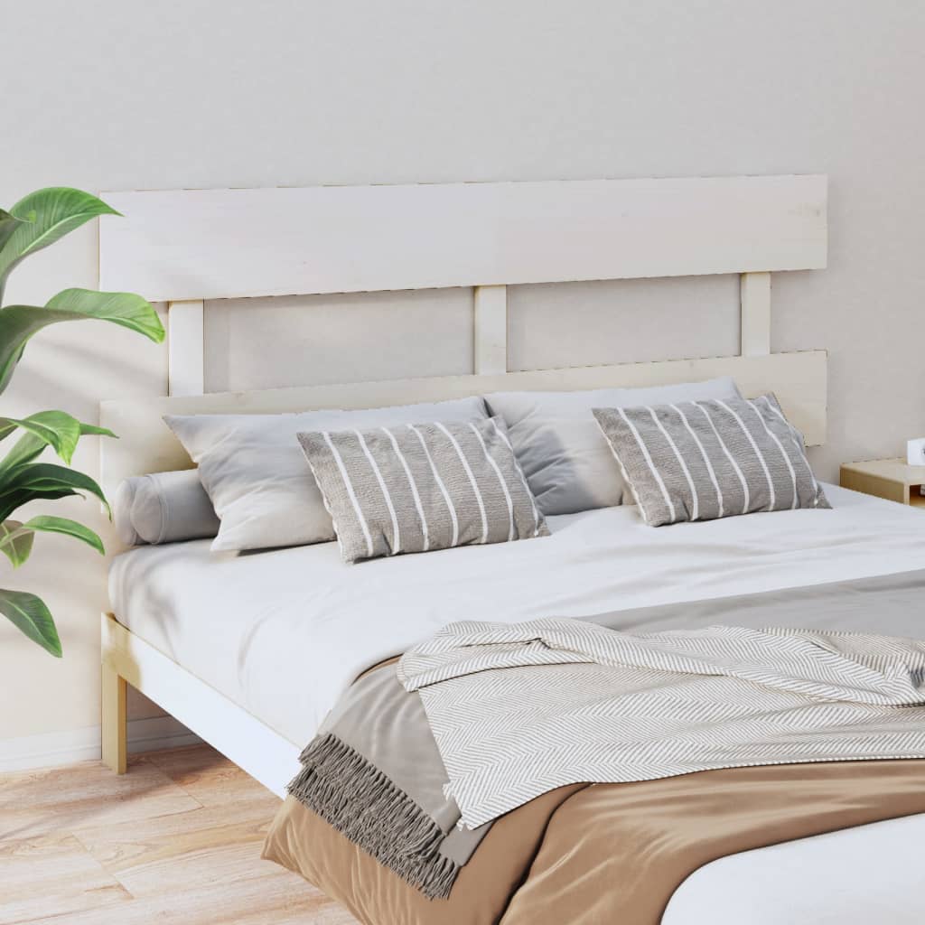 Bed Headboard White 154 cm Solid Wood Pine