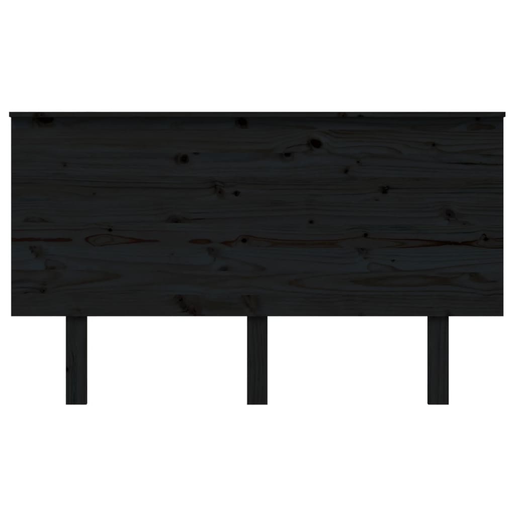 Bed Headboard Black 139 cm Solid Wood Pine