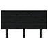 Bed Headboard Black 139 cm Solid Wood Pine