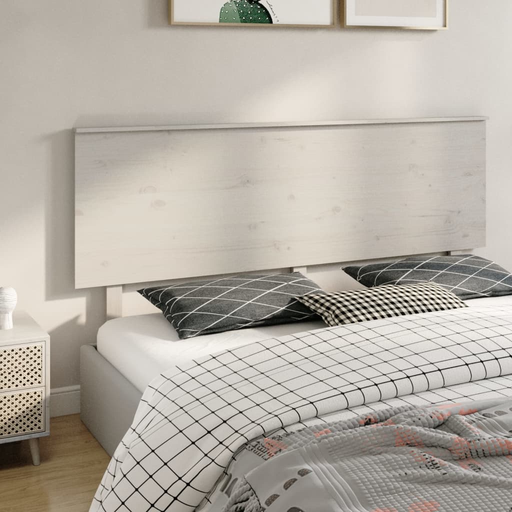 Bed Headboard White 184 cm Solid Wood Pine