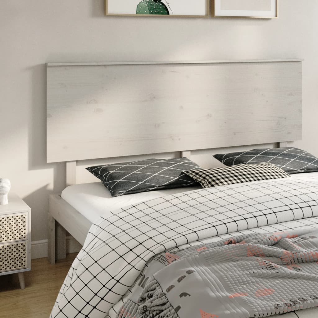 Bed Headboard White 184 cm Solid Wood Pine