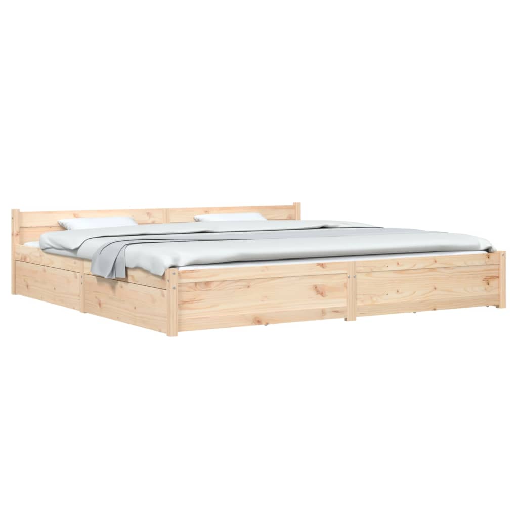 Bed Frame without Mattress with Drawers 183x203 cm King