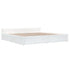 Bed Frame without Mattress with Drawers White 183x203 cm King