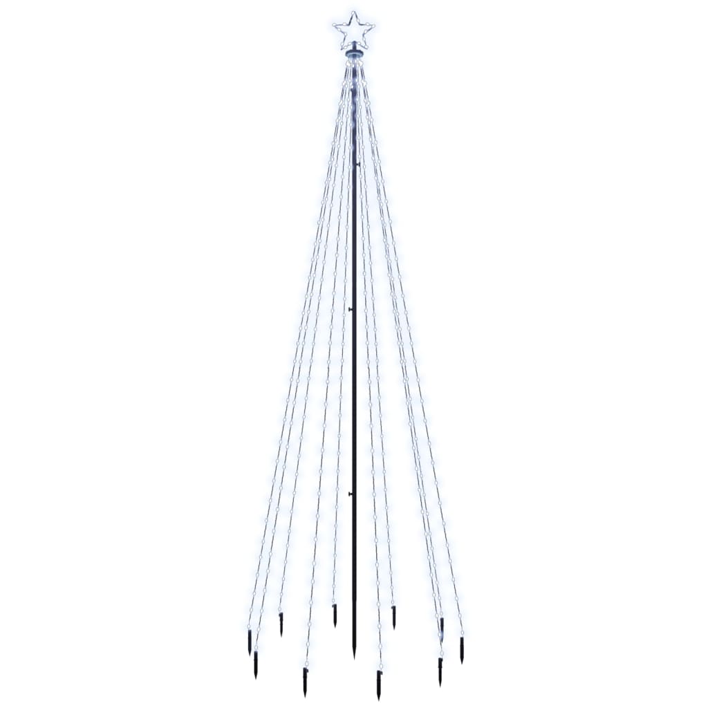 Christmas Tree with Spike Cold White 310 LEDs 300 cm