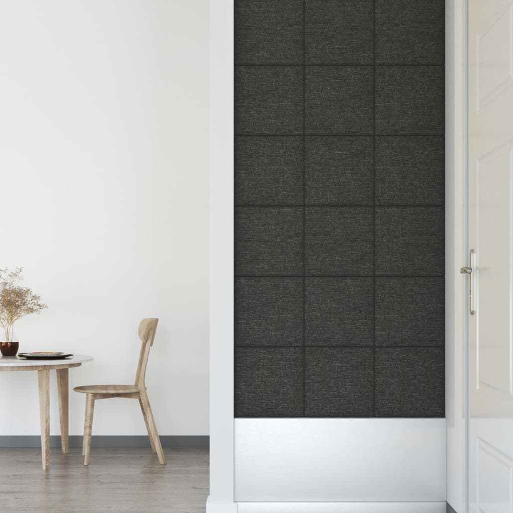 Wall Panels 12 pcs Dark Grey 30x30 cm Fabric 1.08 m²