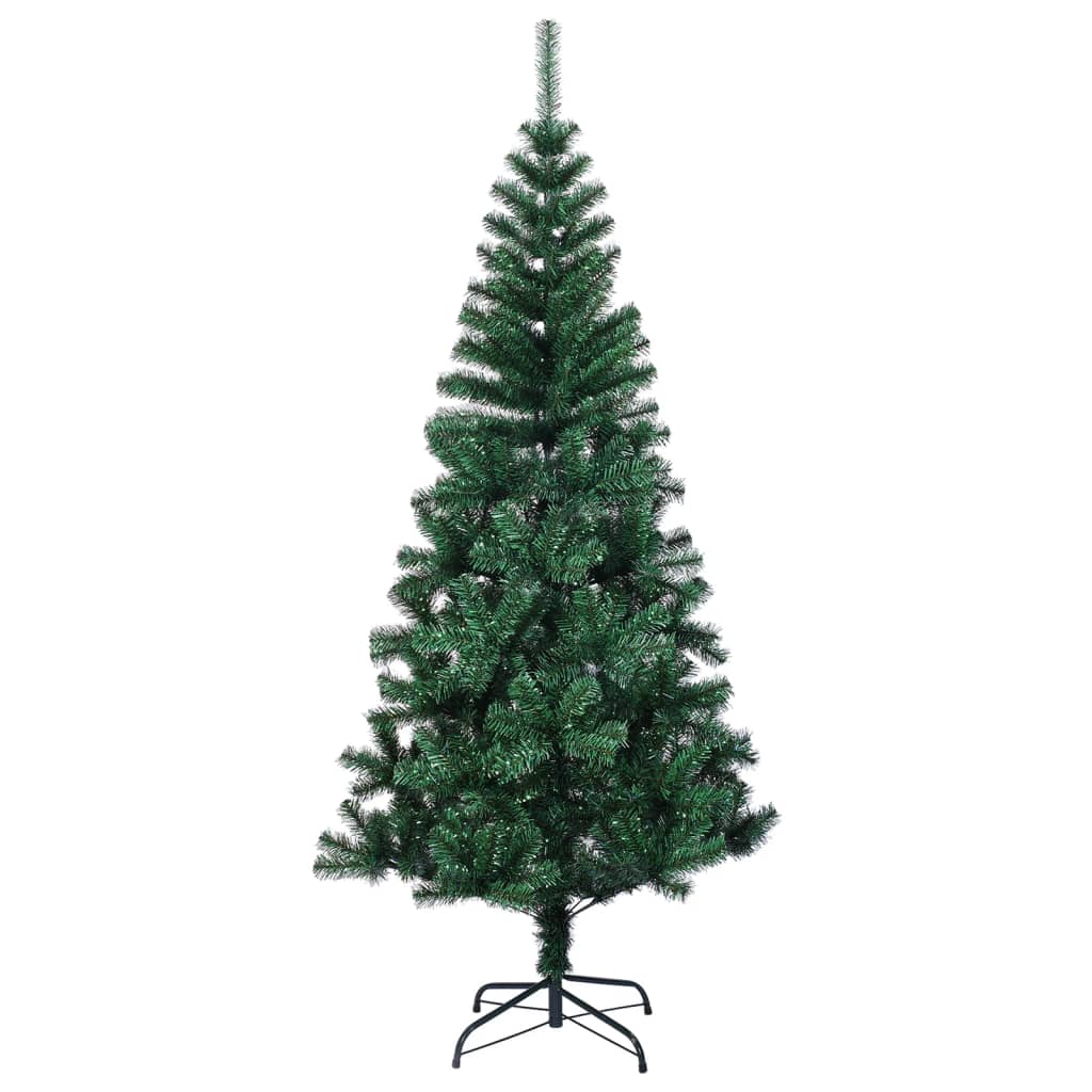 Artificial Christmas Tree with Iridescent Tips Green 210 cm PVC