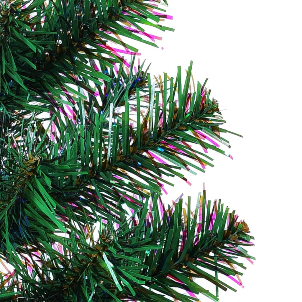 Artificial Christmas Tree with Iridescent Tips Green 210 cm PVC