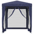 Party Tent with 4 Mesh Sidewalls Blue 2x2 m HDPE