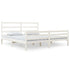 Bed Frame without Mattress White Solid Wood 183x203 cm King