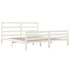 Bed Frame without Mattress White Solid Wood 183x203 cm King