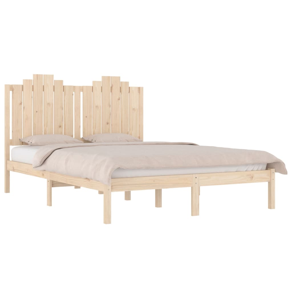 Bed Frame without Mattress Solid Wood 183x203 cm King