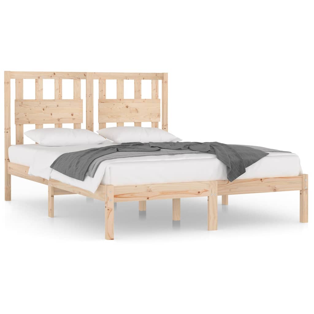 Bed Frame without Mattress Solid Wood 183x203 cm King