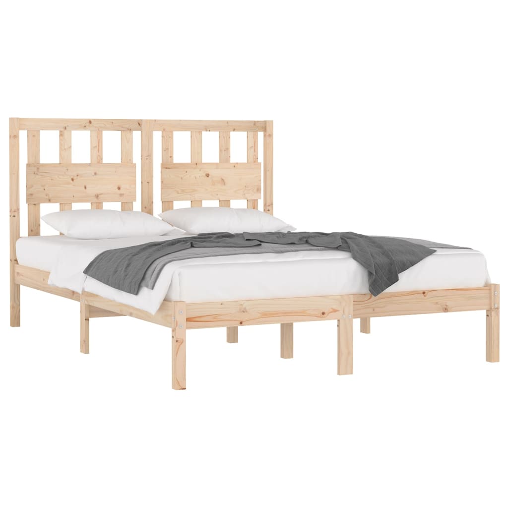 Bed Frame without Mattress Solid Wood 183x203 cm King