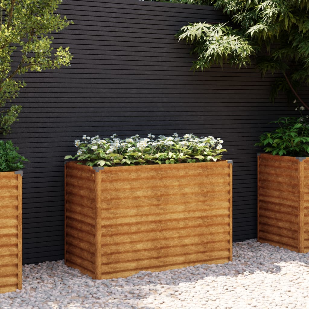 Garden Raised Bed 100x50x69 cm Corten Steel