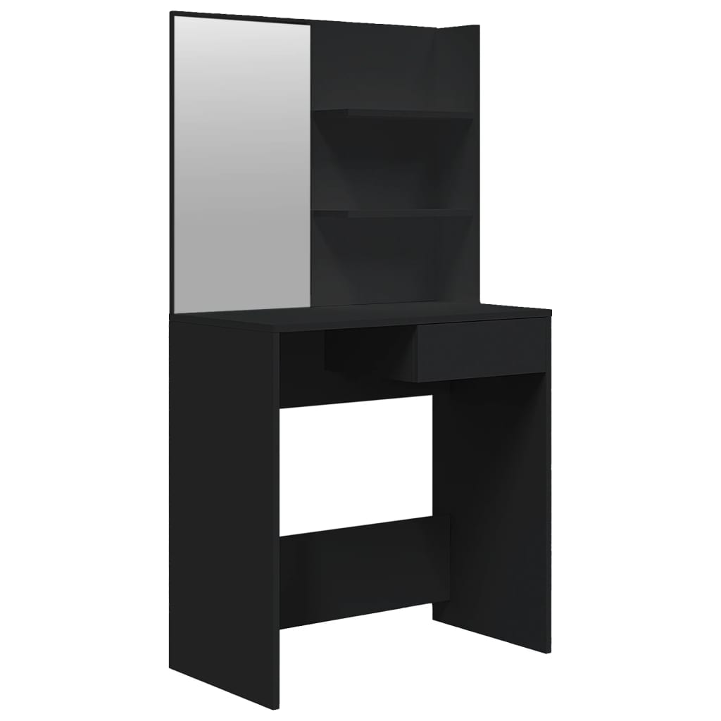 Dressing Table with Mirror Black 74.5x40x141 cm