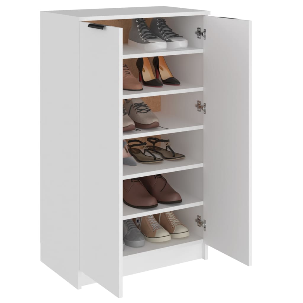 Shoe Cabinet White 59x35x100 cm Engineered Wood