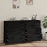 Sideboard Black 140x35x80 cm Solid Wood Pine