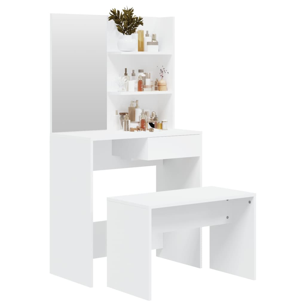 Dressing Table Set White 74.5x40x141 cm