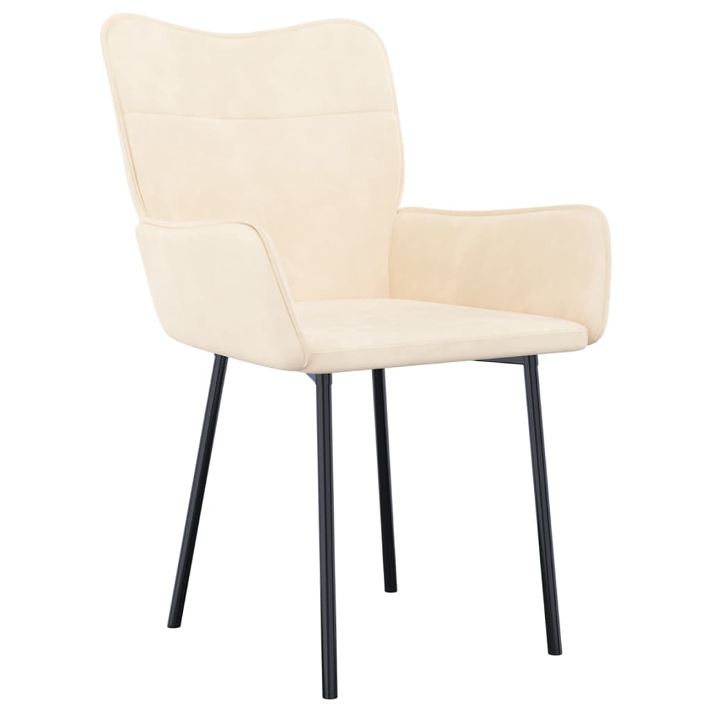 Dining Chairs 2 pcs Cream Velvet