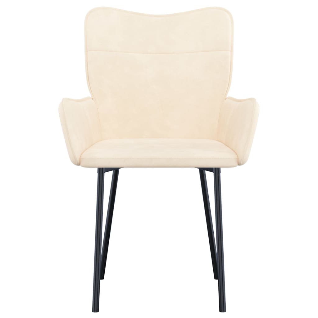 Dining Chairs 2 pcs Cream Velvet