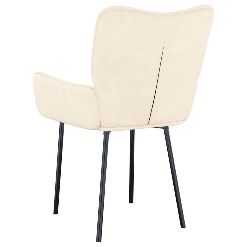 Dining Chairs 2 pcs Cream Velvet