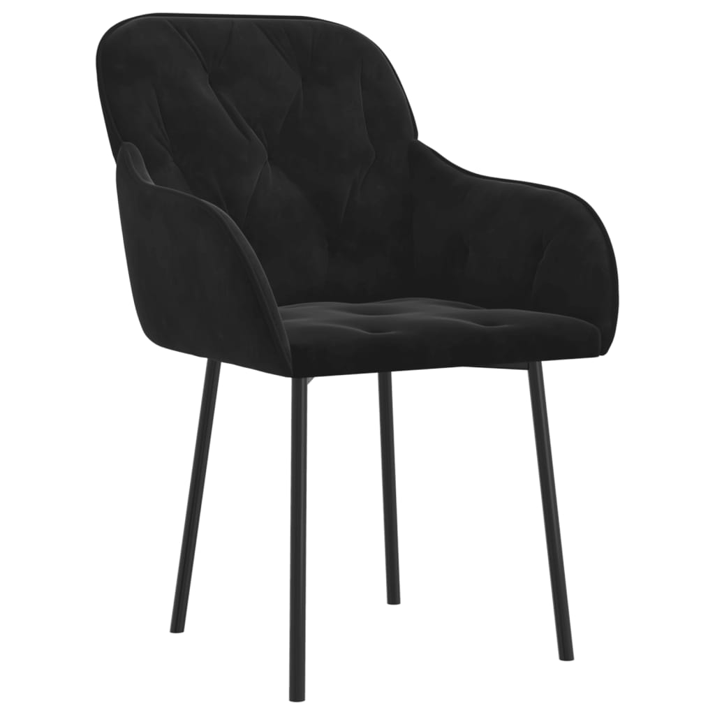 Dining Chairs 2 pcs Black Velvet