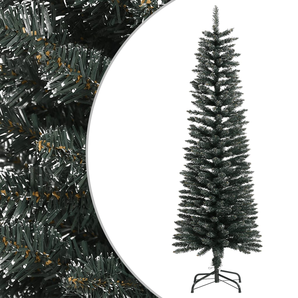 Artificial Slim Christmas Tree with Stand Green 150 cm PVC