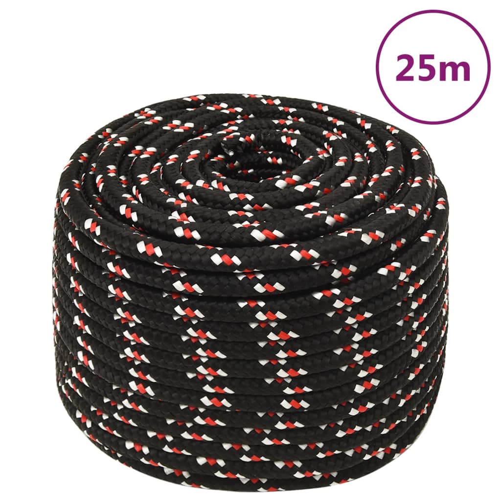 Boat Rope Black 12 mm 25 m Polypropylene