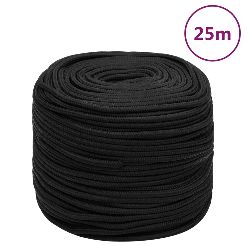 Boat Rope Full Black 6 mm 25 m Polypropylene