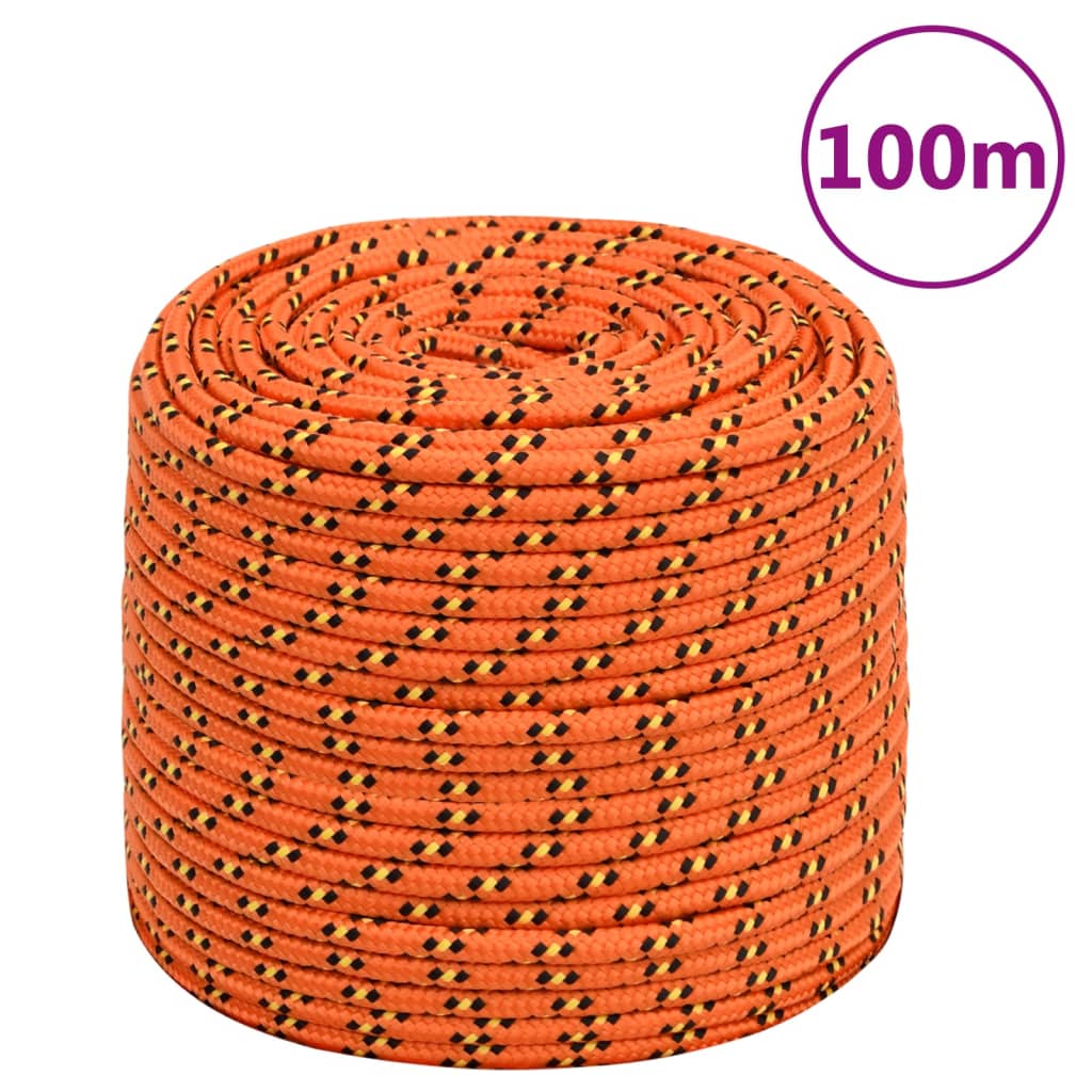 Boat Rope Orange 8 mm 100 m Polypropylene