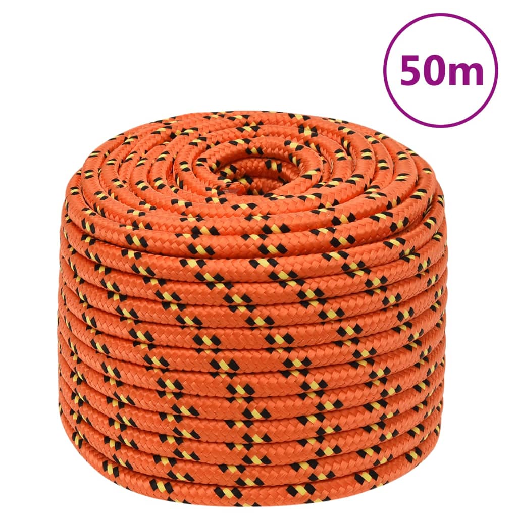 Boat Rope Orange 12 mm 50 m Polypropylene