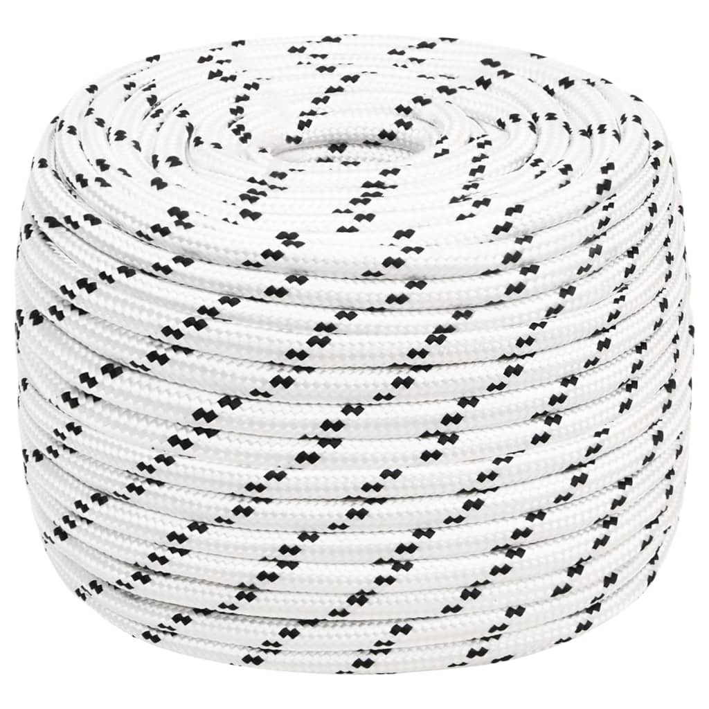 Braided Boat Rope White 12 mmx100 m Polyester