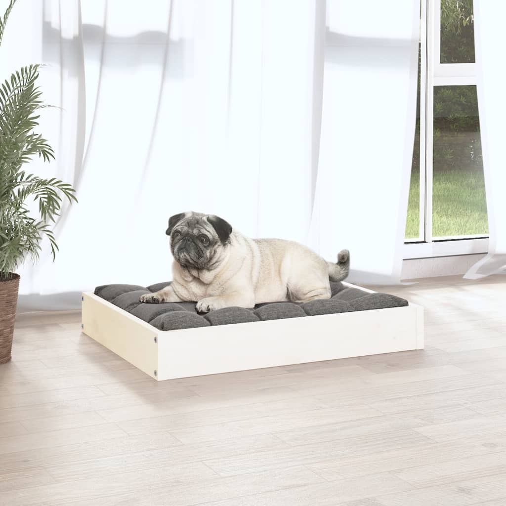 Dog Bed White 61.5x49x9 cm Solid Wood Pine