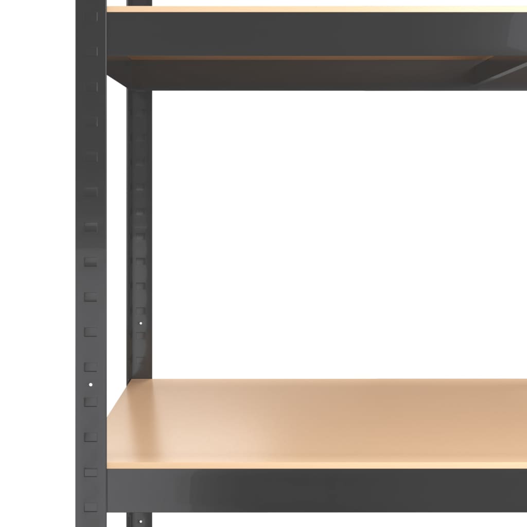 5-Layer Storage Shelf Anthracite Steel and Engineered Wood