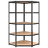 5-Layer Corner Shelf Anthracite Steel and Engineered Wood