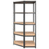 5-Layer Corner Shelf Anthracite Steel and Engineered Wood