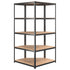 5-Layer Corner Shelf Anthracite Steel and Engineered Wood