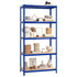 5-Layer Storage Shelf Blue Steel and Engineered Wood