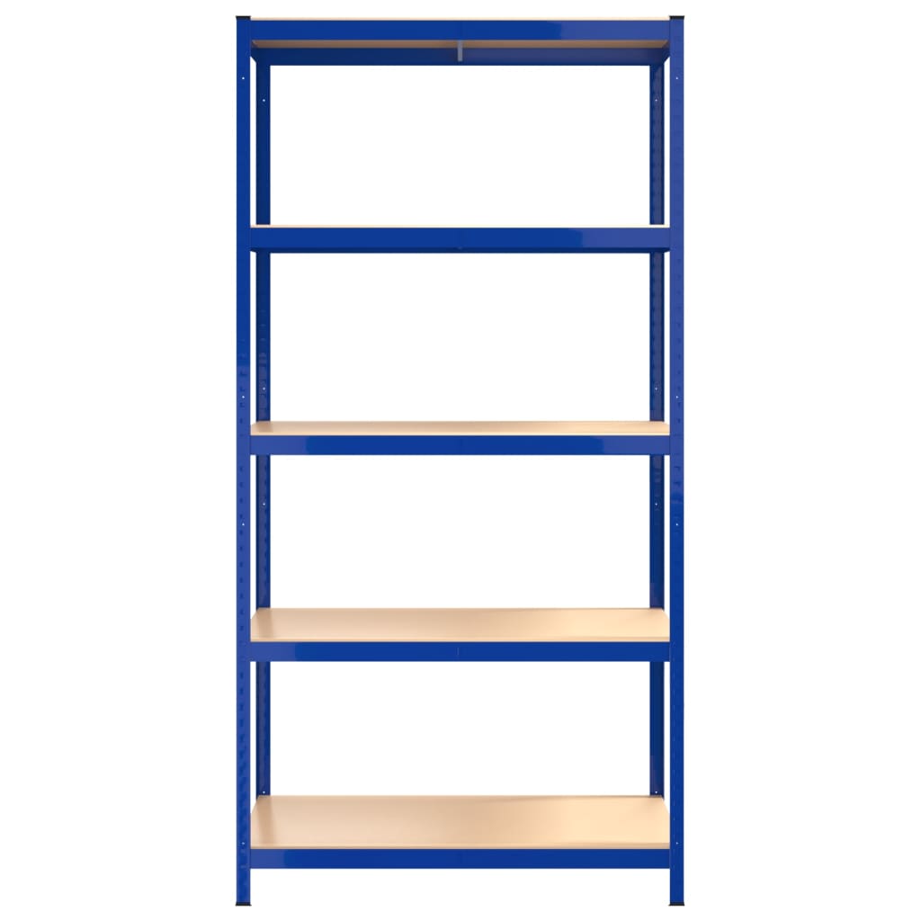 5-Layer Storage Shelf Blue Steel and Engineered Wood