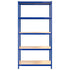 5-Layer Storage Shelf Blue Steel and Engineered Wood