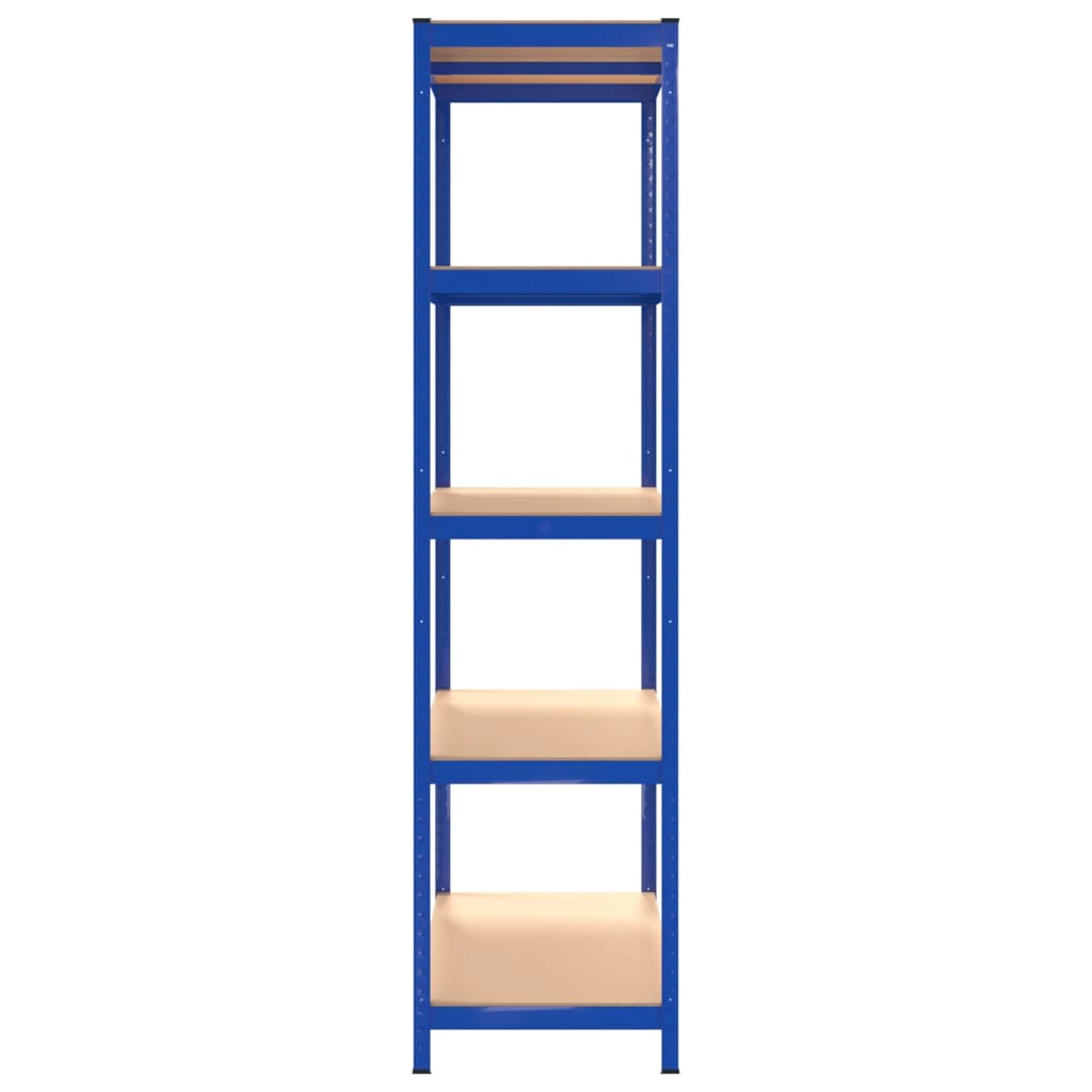 5-Layer Storage Shelf Blue Steel and Engineered Wood