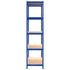 5-Layer Storage Shelf Blue Steel and Engineered Wood