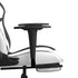 Massage Gaming Chair with Footrest White&Black Faux Leather