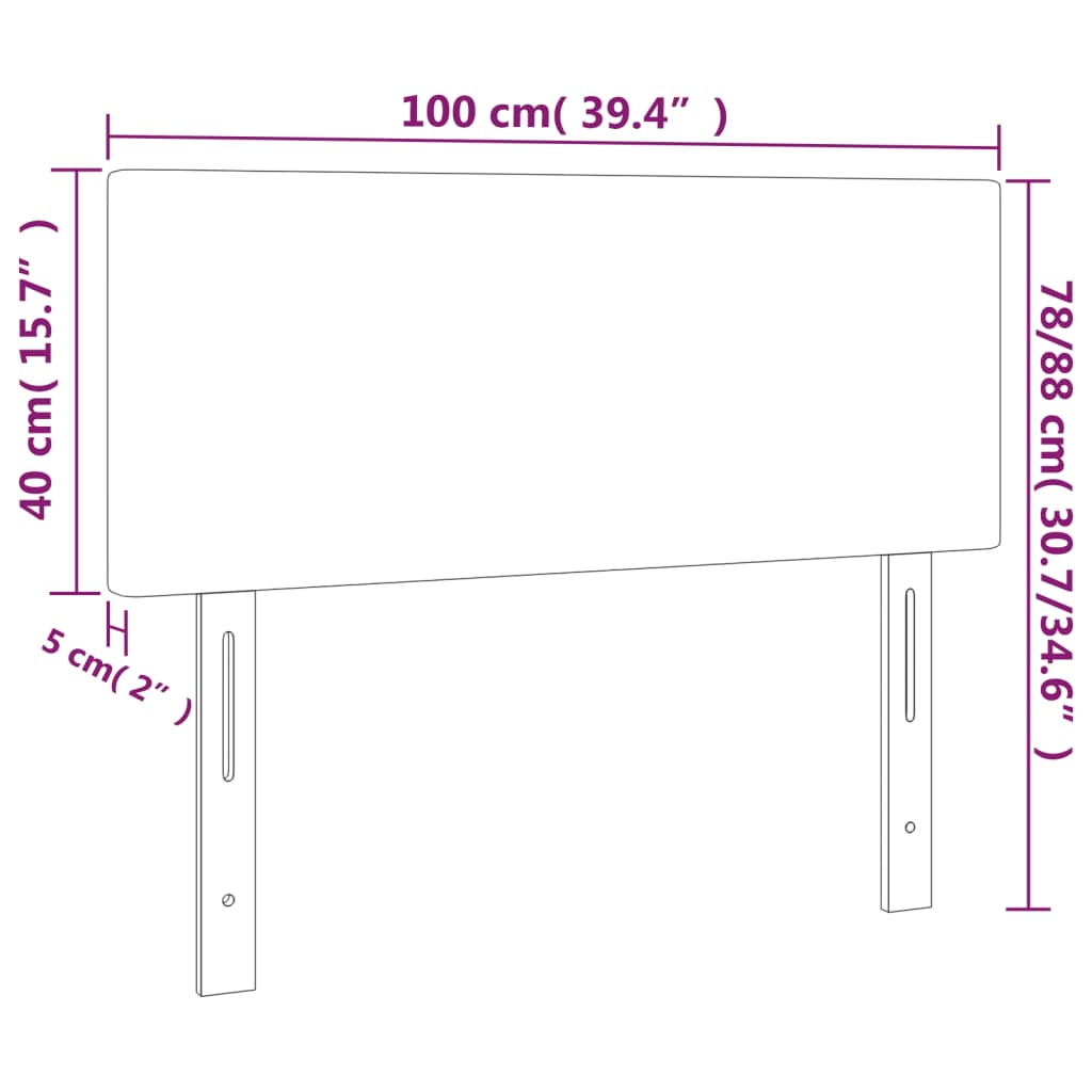 Headboard Dark Grey 100 cm Fabric