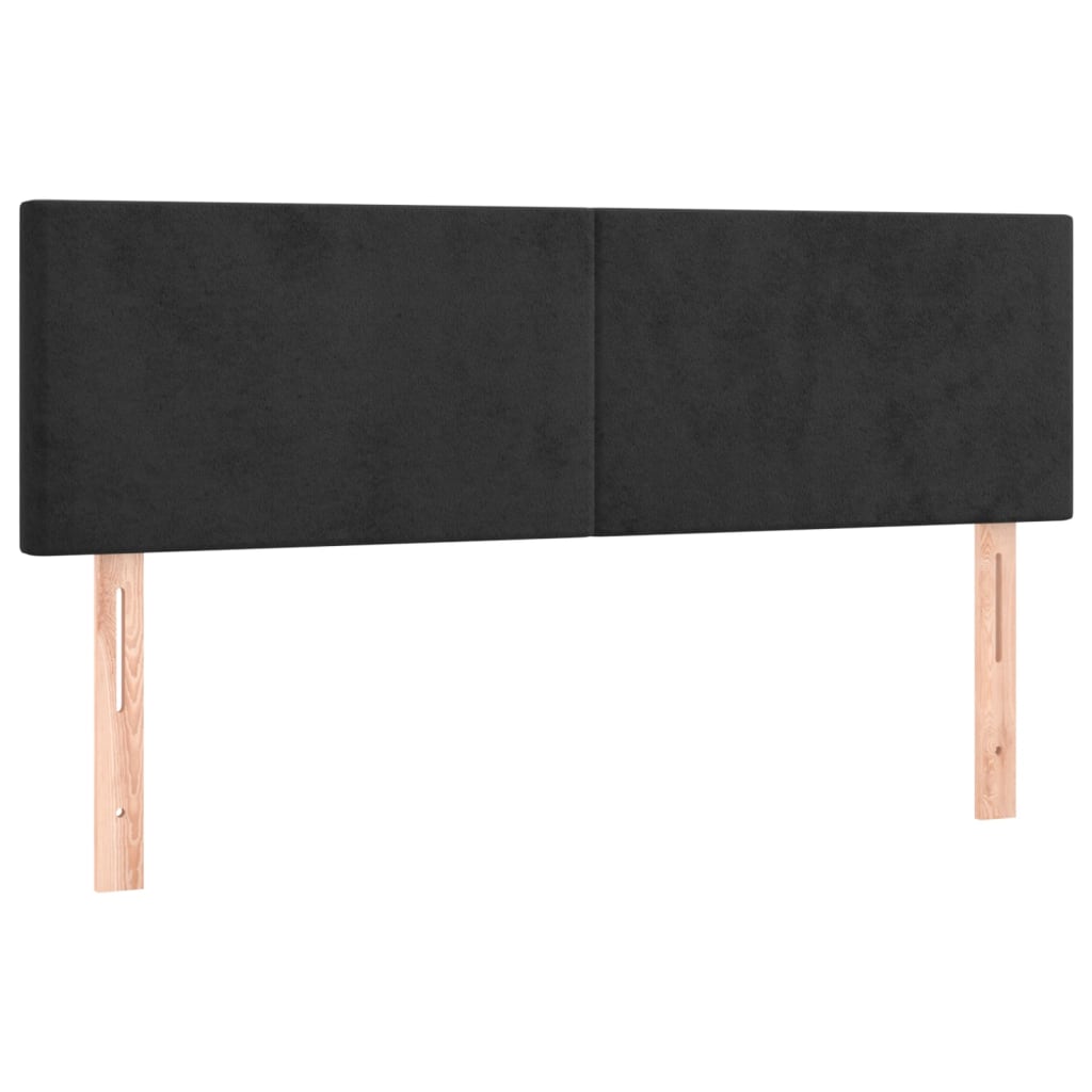 Headboards 2 pcs Black 72x5x78/88 cm Velvet