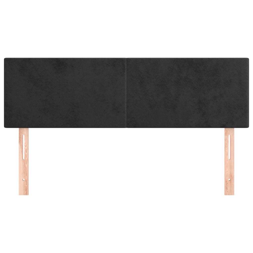 Headboards 2 pcs Black 72x5x78/88 cm Velvet