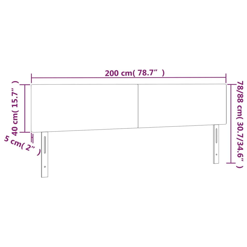 Headboards 2 pcs Black 100x5x78/88 cm Fabric