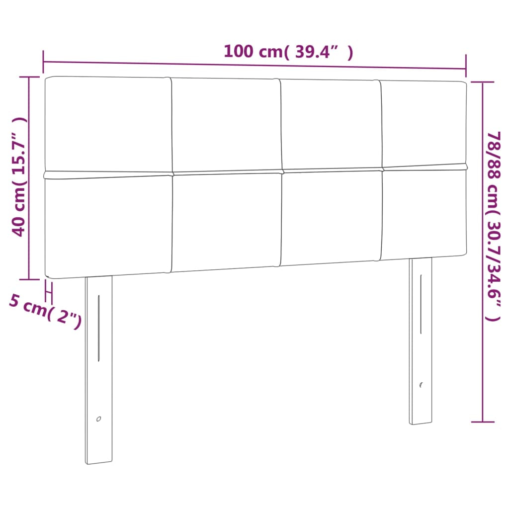 Headboard Black 100x5x78/88 cm Fabric