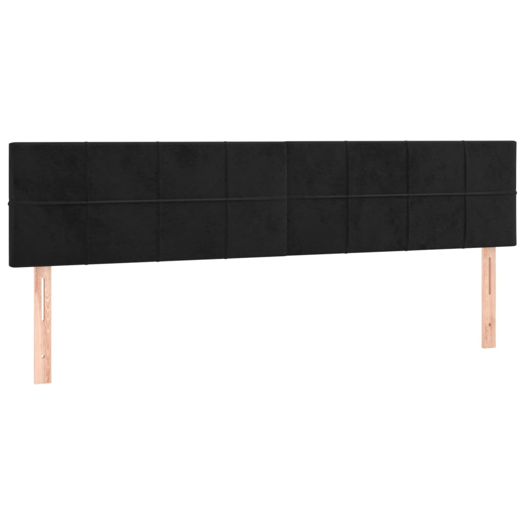 Headboards 2 pcs Black 100x5x78/88 cm Velvet