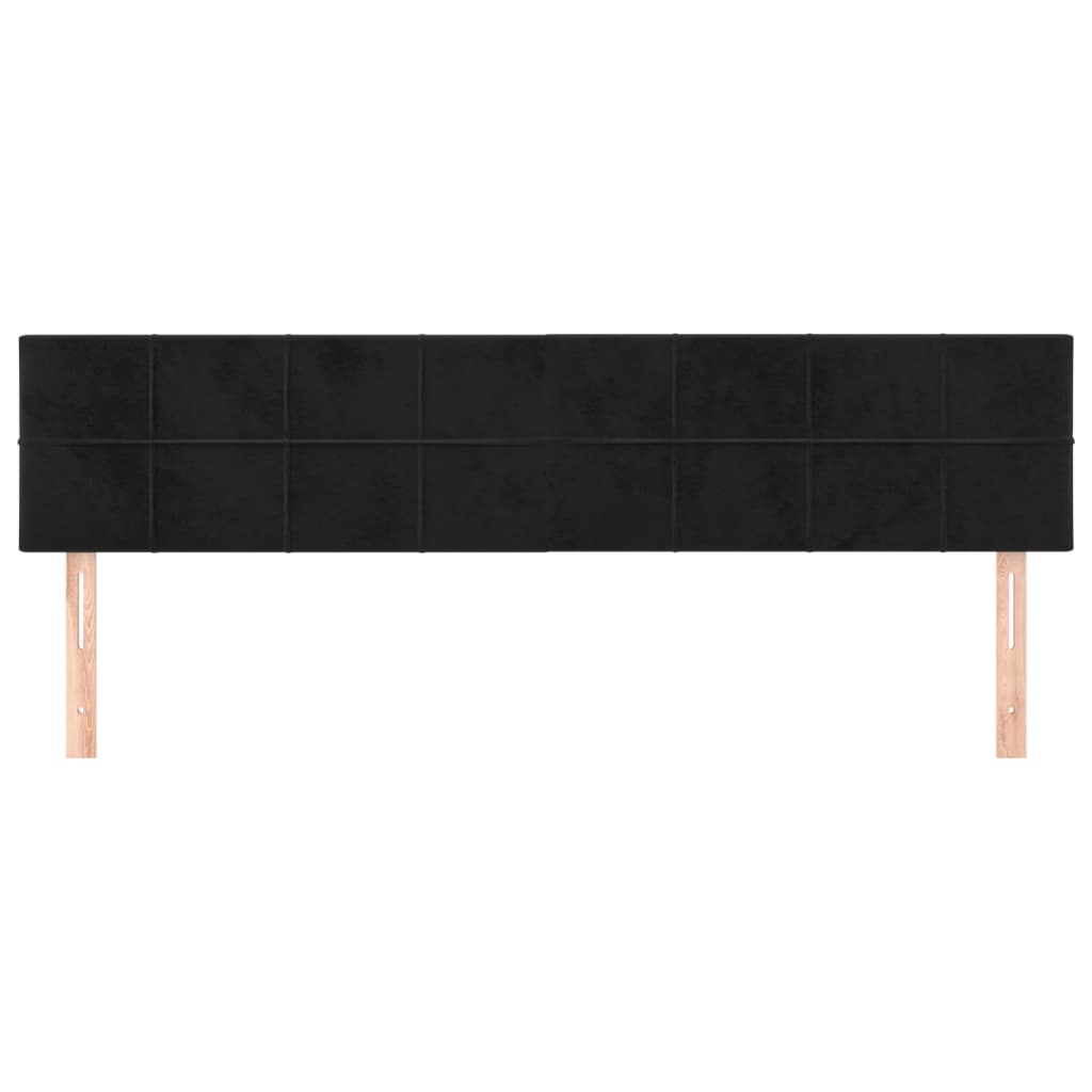 Headboards 2 pcs Black 100x5x78/88 cm Velvet